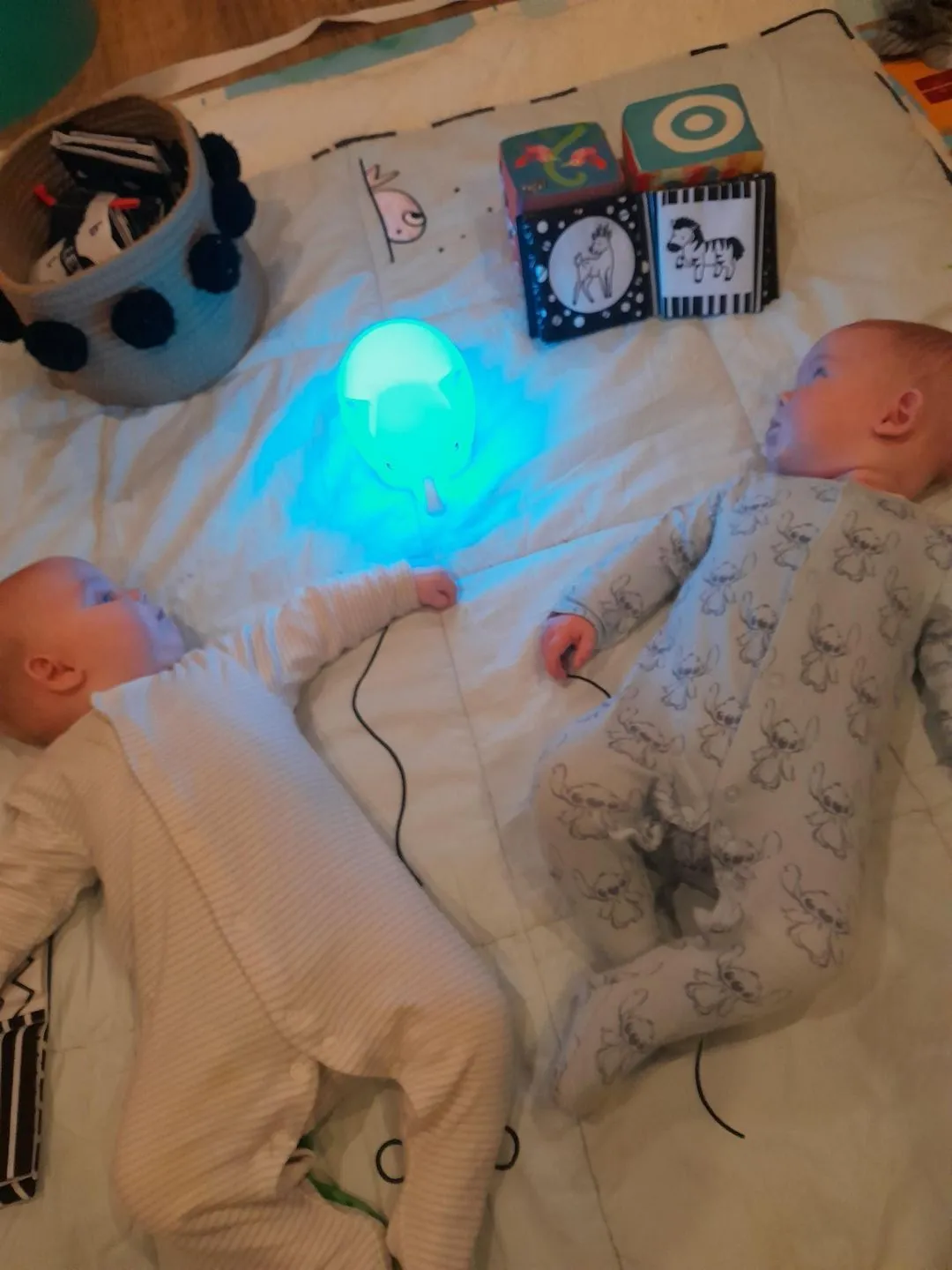 Baby playing with sensory resources in the baby room at Ready Steady Go Childcare Worle